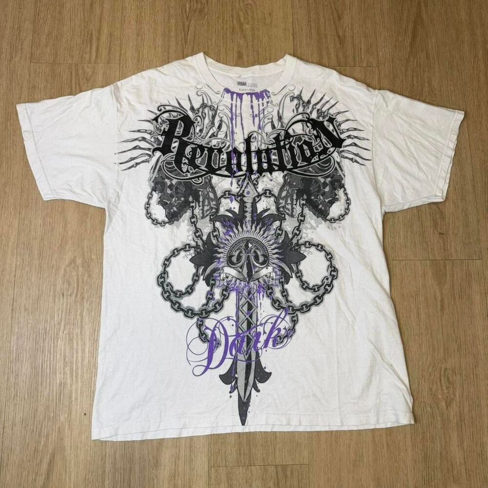 Unbranded Men's White and Grey T-shirt